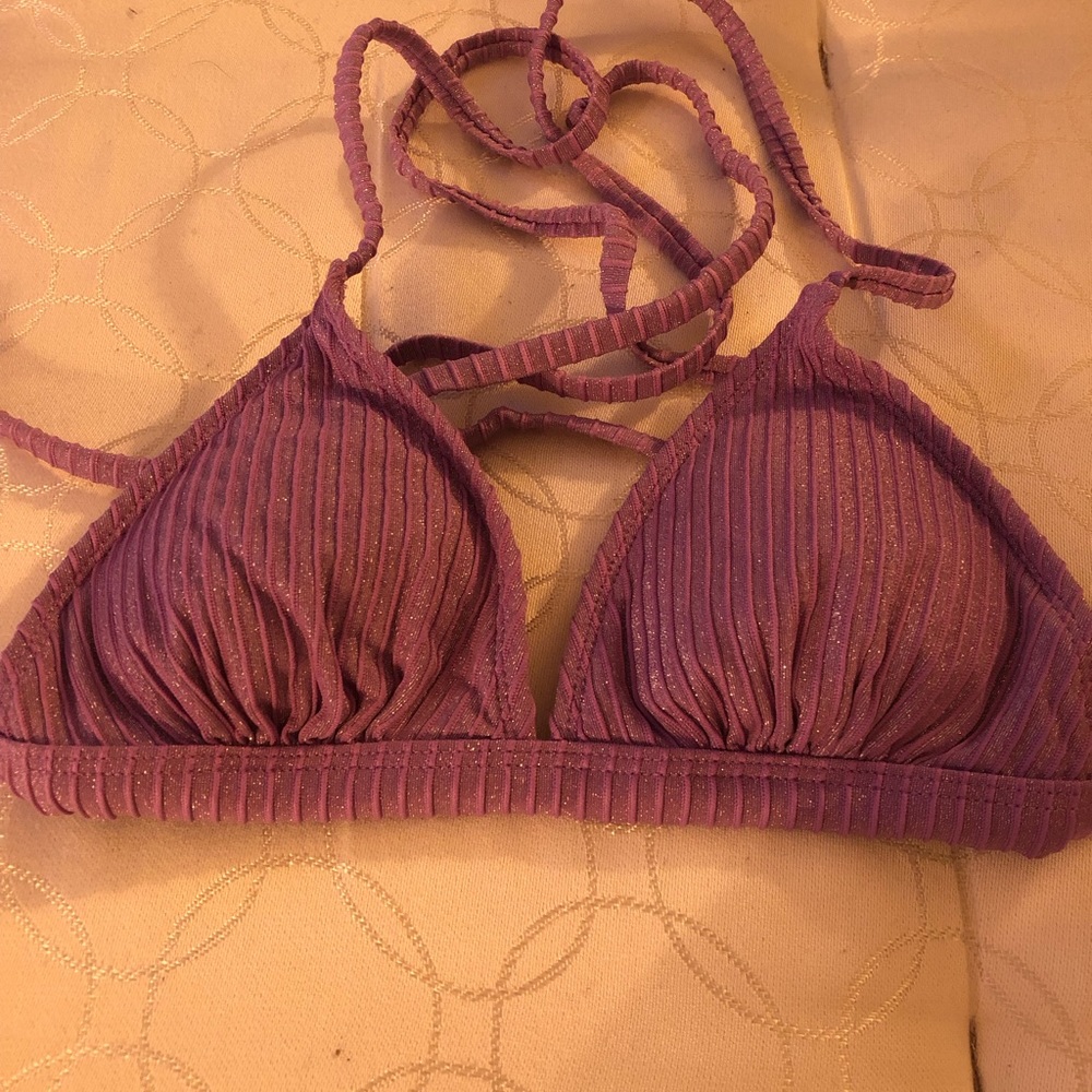 Target Xhilaration purple glitter bikini top